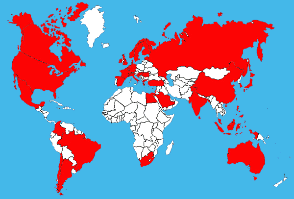 MHI's customer world map